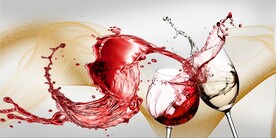 装饰画 抽象画线条 红酒杯