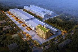 快递物流鸟瞰效果图