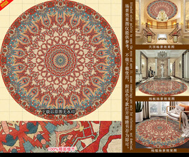 圆形拼花地毯地皮地面装饰图案设