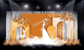 橙色简约婚礼效果图