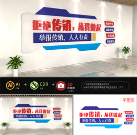 打击传销文化墙