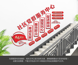 党群服务中心楼梯文化墙
