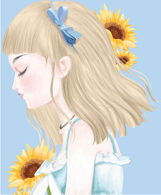 装饰画 晶瓷画 卡通少女