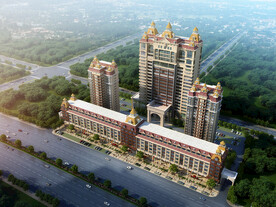 欧式高层住宅商业鸟瞰图