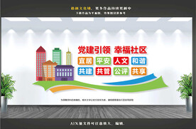 红色物业文化墙