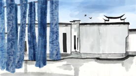 中国风古建筑插画