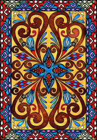 高清分层教堂天花彩绘玻璃写真图