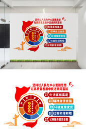 共同富裕标语党建文化墙设计