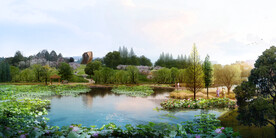 湿地荷花塘黄昏