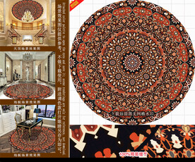 圆形拼花地毯家居装饰图案设计