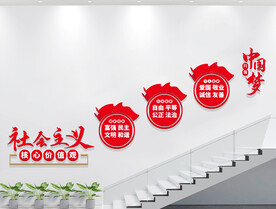 社会主义核心价值观楼梯文化墙