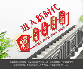 进入新时代楼梯文化墙