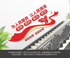为人民服务楼梯文化墙