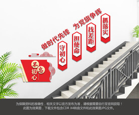 不忘初心楼梯文化墙