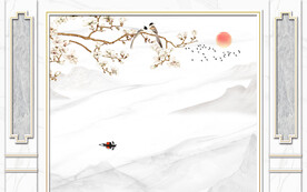 山水石纹背景墙