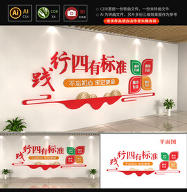 四有标准党建文化墙