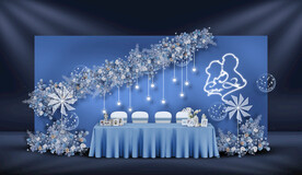 蓝色婚礼签到区