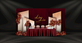 红白色婚礼签到区