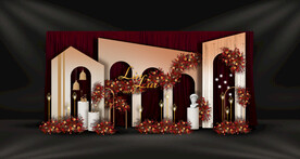 红白色婚礼迎宾区