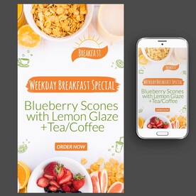 水果玉米片简餐素食海报