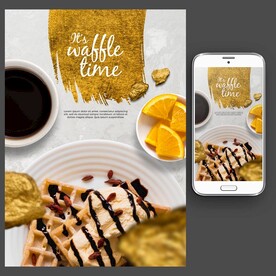 华夫松饼下午茶海报