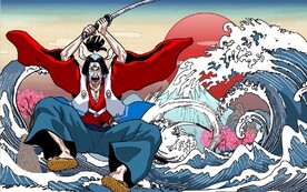 浮世绘日本武士料理餐饮背景墙