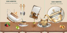 花瓶水果餐具餐厅装饰画