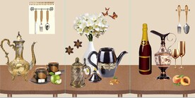 花瓶茶壶餐具餐厅装饰画