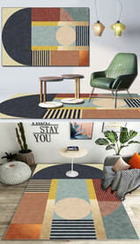 现代轻奢简约高档几何客厅地毯