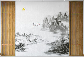 新中式3D背景墙