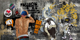 潮流复古嘻哈背景