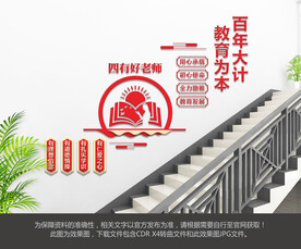 四有好老师楼梯文化墙