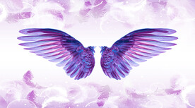 紫色羽毛网红翅膀背景墙