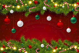 红色圣诞节饰品背景