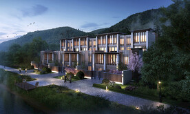 新中式联排别墅效果图