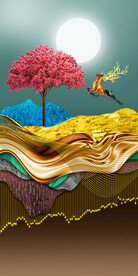 装饰画 新中式 麋鹿