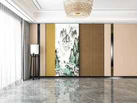 新中式背景墙客厅沙发背景摄影墙