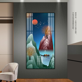 抽象山水客厅卧室玄关装饰画挂画