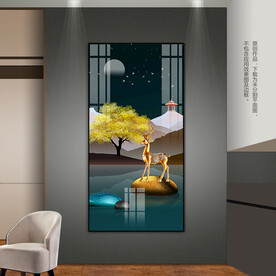 抽象山水客厅玄关装饰画石来运转