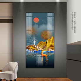 金山麋鹿客厅玄关装饰画卧室挂画