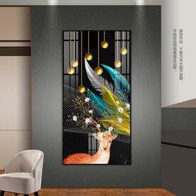 现代唯美羽毛客厅玄关装饰画挂画