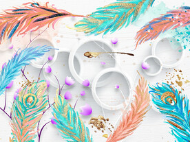 装饰画 晶瓷画 羽毛