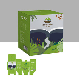 森系风挂耳咖啡包装盒设计