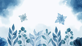 冬季绿植水彩背景