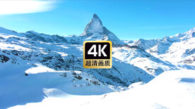 航拍雪山山顶美景