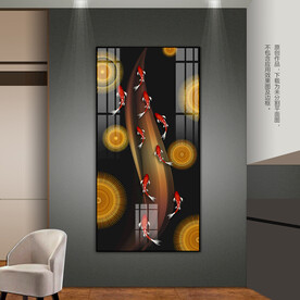 年年有鱼客厅玄关背景画卧室挂画