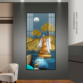 一帆风顺客厅卧室玄关装饰画挂画
