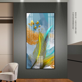 现代抽象玄关装饰画羽毛挂画壁画