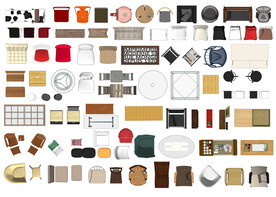 各种椅子高清彩平素材PSD