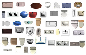 卫生间洁具高清彩平素材PSD